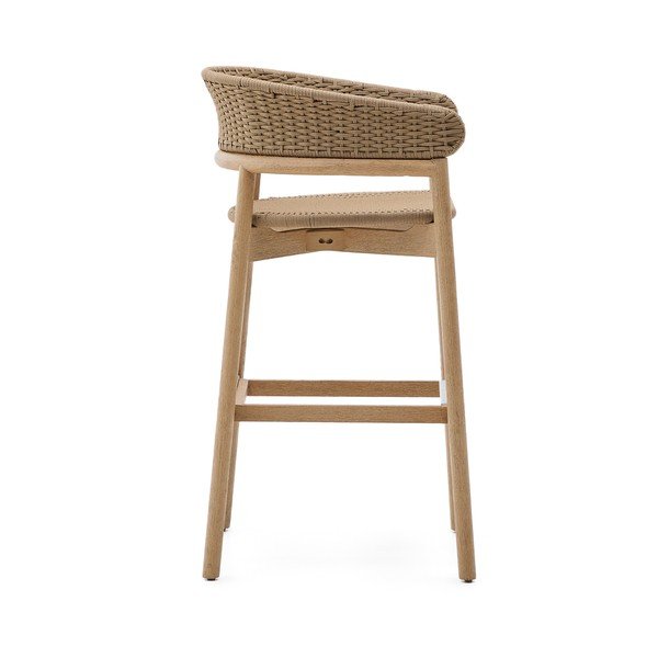 Dřevěná zahradní barová židle v přírodní barvě Arinella – Kave Home-image-3