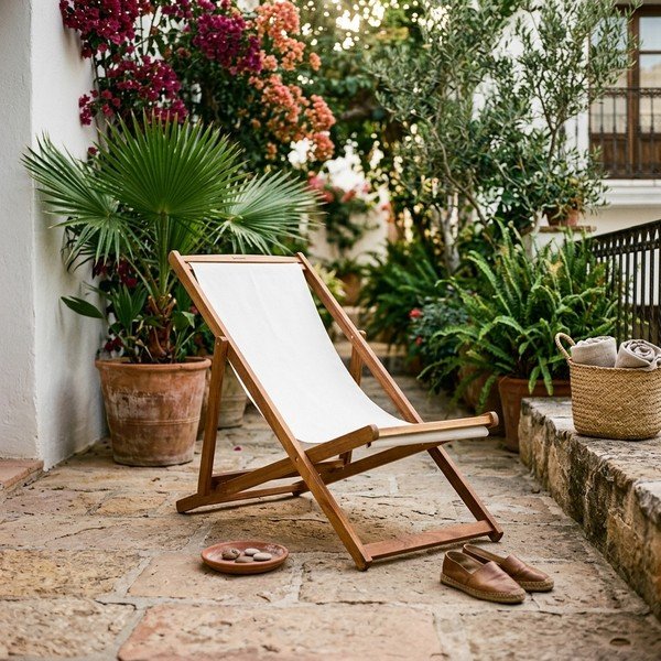 Béžové/v přírodní barvě dřevěné zahradní lehátko Dionysus – Bonami Essentials-image-1