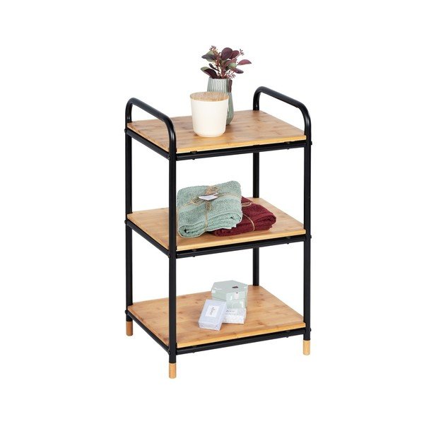 Kovový koupelnový regál v černo-přírodní barvě 42x69 cm Loft – Wenko-image-4