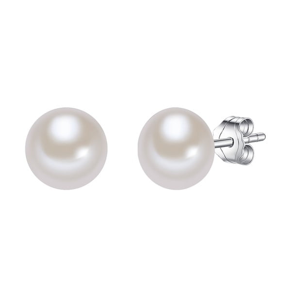 Náušnice s bílou knoflíkovou perlou Chakra Pearls