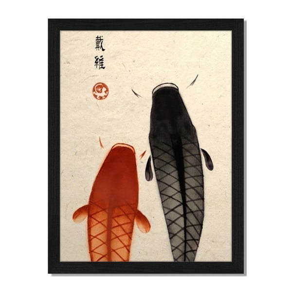 Obraz v rámu Liv Corday Asian Koi Fish, 30 x 40 cm