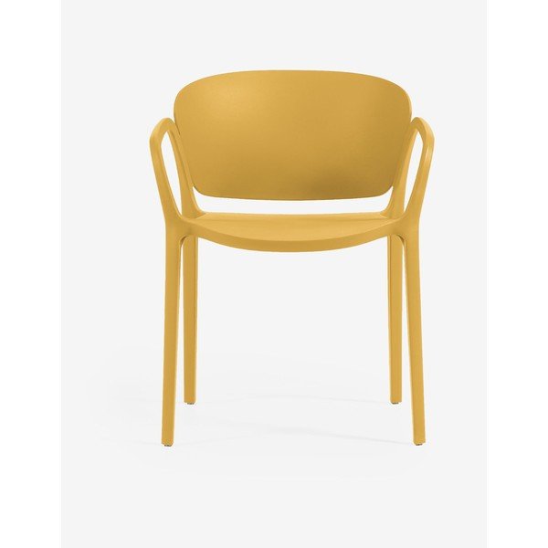 Žlutá plastová zahradní židle Ania – Kave Home-image-2