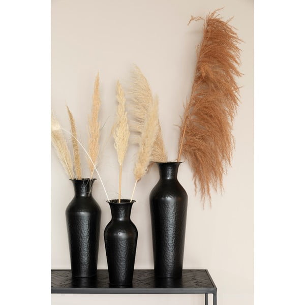 Černá ocelová vysoká váza (výška 49 cm) Dunja – White Label-image-1