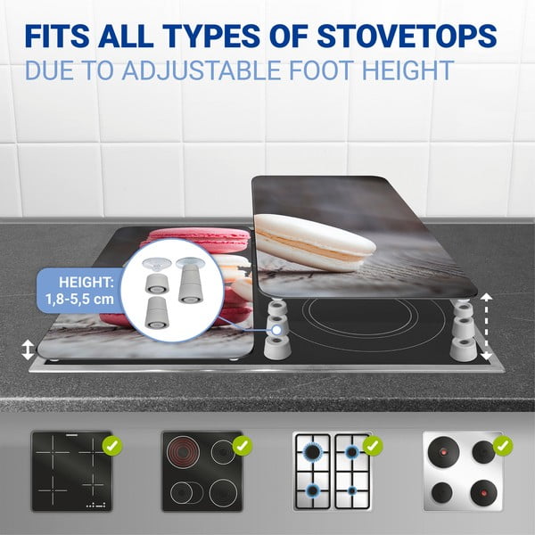 Sada 2 skleněných krytů na sporák Wenko Macarons, 52 x 30 cm-image-3