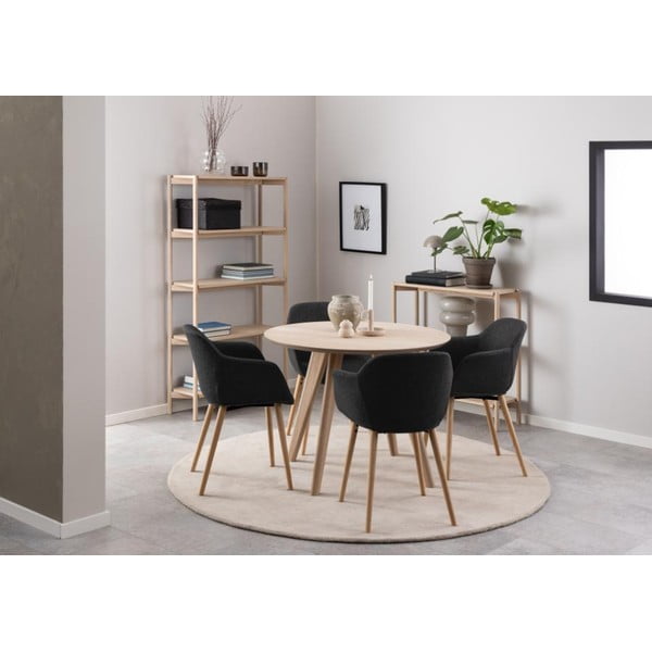 Kulatý jídelní stůl s deskou v dubovém dekoru ø 100 cm Townsville – Actona-image-4