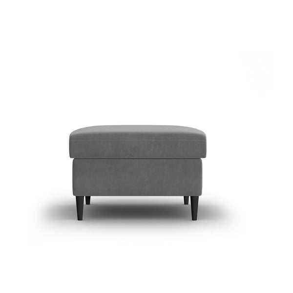 Světle šedá sametová podnožka Kyoto – Cosmopolitan Design