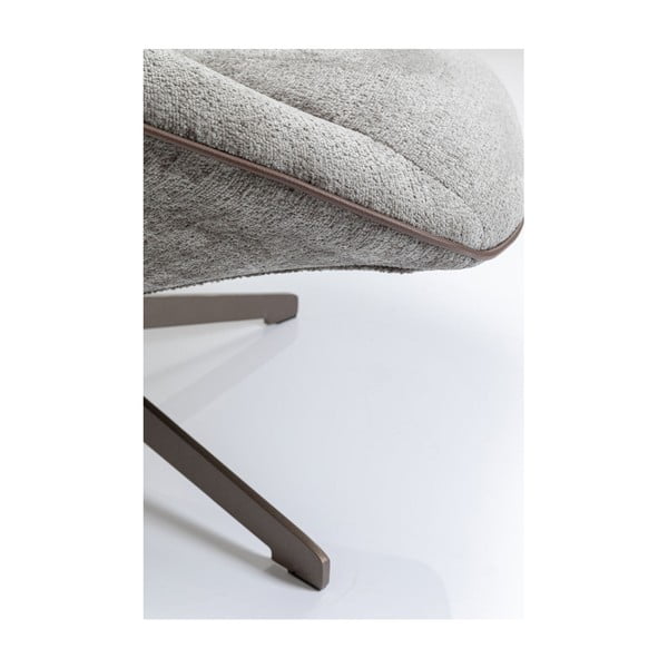 Šedé plyšové otočné křeslo Kare Design Oval Office-image-1