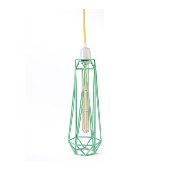 Světlo se zeleným stínítkem a žlutým kabelem Filament Style Diamond #2