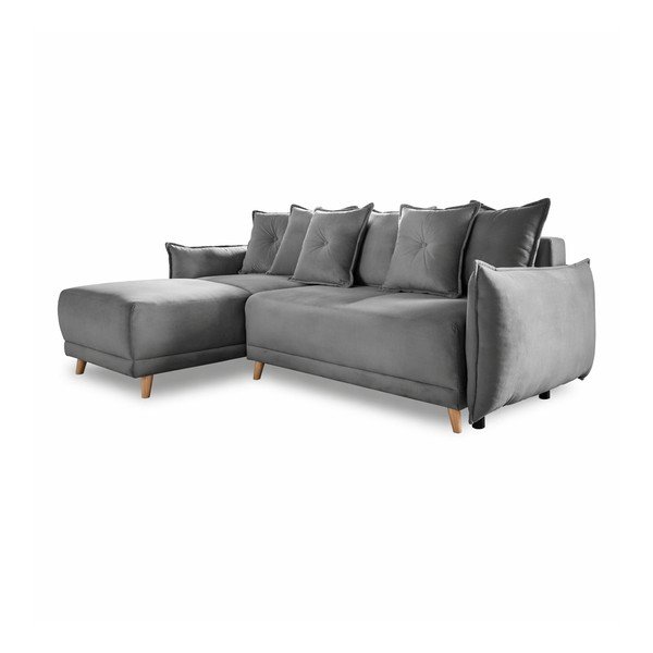 Šedá manšestrová rozkládací rohová pohovka (variabilní) Lazy Lukka – Miuform