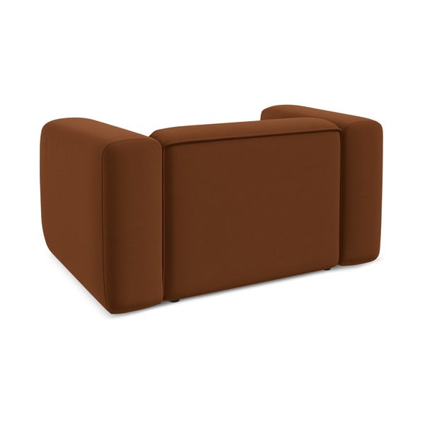 Oranžové/hnědé sametové křeslo Ekahi – Makamii-image-4