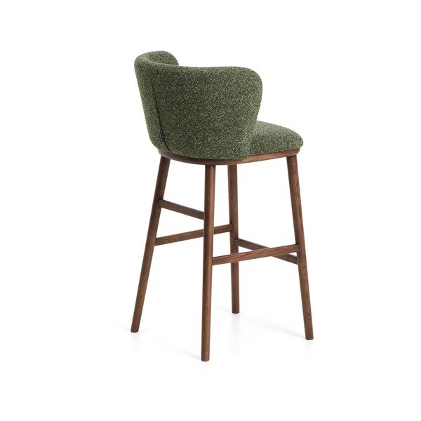 Tmavě zelená čalouněná barová židle (výška sedáku 75 cm) Ciselia – Kave Home-image-4