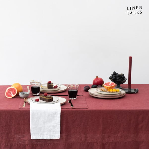 Lněný ubrus 140x250 cm Marsala – Linen Tales-image-4