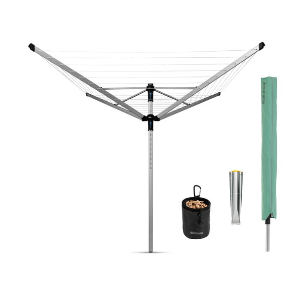 Venkovní sušák na prádlo ve stříbrné barvě 50 m Lift-o-Matic Advance – Brabantia