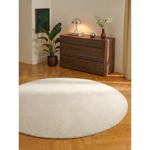 Krémový vlněný kulatý koberec ø 160 cm Eloise – Hanse Home-image-2