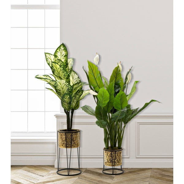 Sada 2 stojanů na květináč ve zlaté barvě Mauro Ferretti Leavy, výška 40 cm-image-1