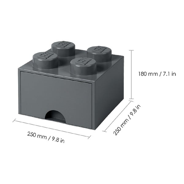 Dětský tmavě šedý úložný box se zásuvkou LEGO®-image-3