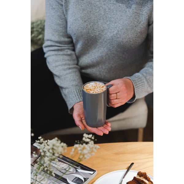 Šedé hrnky  z kameninyv sadě 2 ks 330 ml Fuori – Vialli Design-image-1