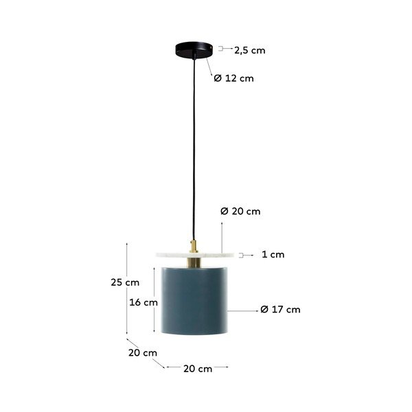 Modré závěsné svítidlo Kave Home Argy-image-2