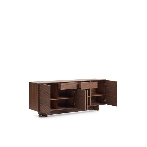 Tmavě hnědá komoda v dekoru ořechu 194,5x78x45 cm Norlen – Kave Home-image-4