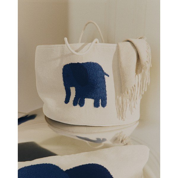 Slonovinový látkový dětský koš na hračky ø 45x30 cm Tandani – Kave Home-image-2