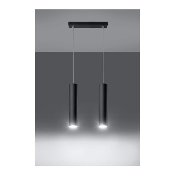 Černé kovové závěsné svítidlo Castro – Sollux-image-1