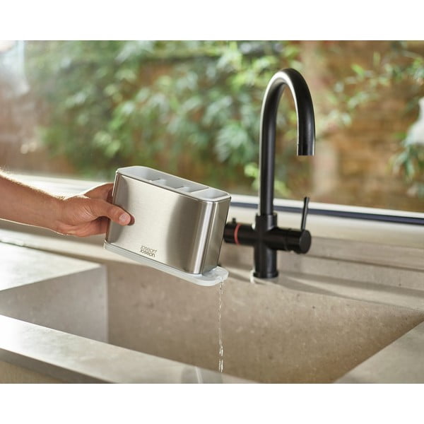 Kovový odkapávač na příbory ve stříbrné barvě Surface – Joseph Joseph-image-1