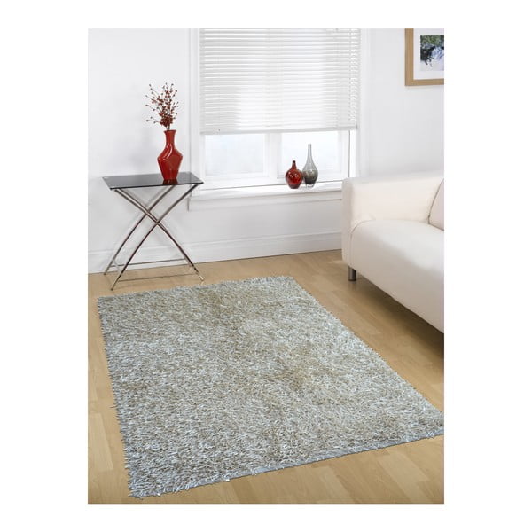 Šedo-béžový koberec Webtappeti Shaggy, 60 x 180 cm