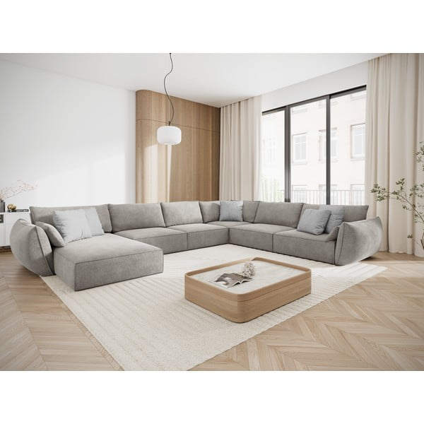 Světle šedá rohová pohovka (pravý roh) Vanda – Mazzini Sofas-image-1