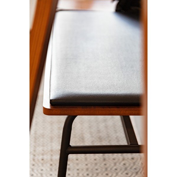 Černá/hnědá lavice z imitace kůže Carabel – Kave Home-image-4