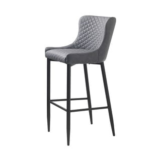 Šedá barová židle z imitace kůže (výška sedáku 77 cm) Ottowa – Unique Furniture