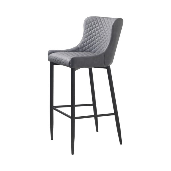 Šedá barová židle z imitace kůže (výška sedáku 77 cm) Ottowa – Unique Furniture-image-2