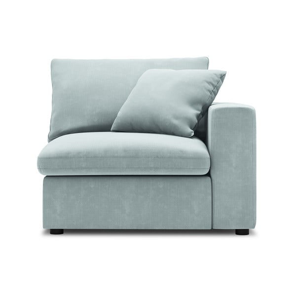 Světle modrá rohová část modulární manšestrové pohovky Windsor & Co Sofas Galaxy, pravý roh