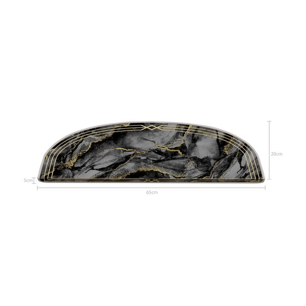 Tmavě šedé nášlapy na schody v sadě 16 ks 20x65 cm Marble Dream – Vitaus-image-2