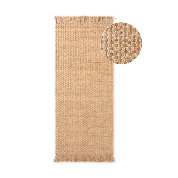 Oboustranný/ručně tkaný jutový běhoun v přírodní barvě 80x200 cm Fjord – Hanse Home