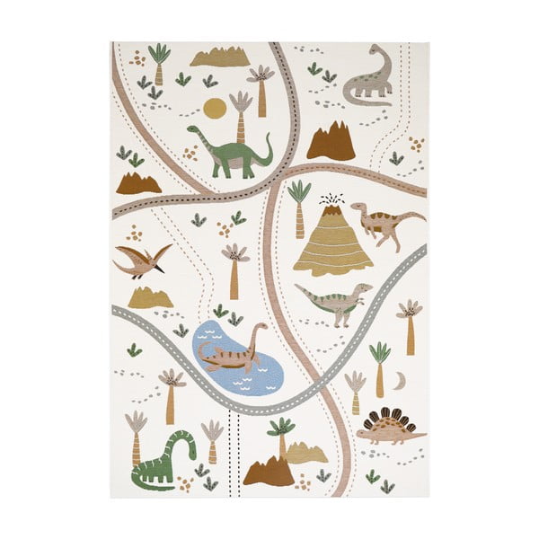 Krémový dětský hrací koberec 123x180 cm Little Jurasic – Nattiot