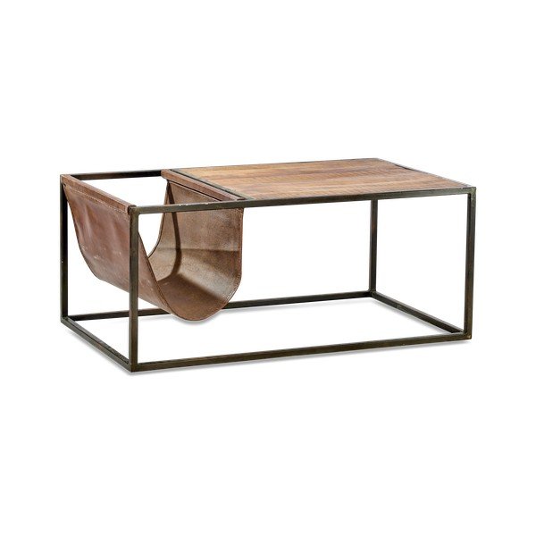 Konferenční stolek z mangového dřeva a kůže Nkuku Alera-image-2