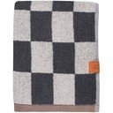 Antracitový/béžový froté ručník z bio bavlny 50x90 cm Retro – Mette Ditmer Denmark