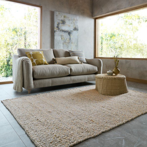 Žlutý/světle šedý ručně tkaný koberec 120x170 cm Finley – Flair Rugs-image-1