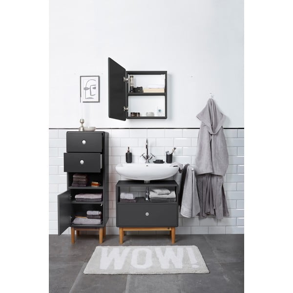 Antracitová vysoká závěsná koupelnová skříňka 40x100 cm Color Bath – Tom Tailor-image-3