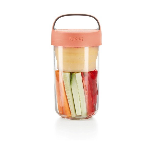 Dóza na polévku s oranžovým víčkem Lékué To Go, 600 ml