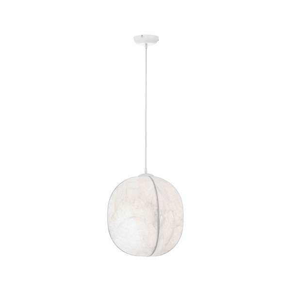 Bílé kovové závěsné svítidlo s textilním stínidlem ø 42 cm Pierida – Nova Luce