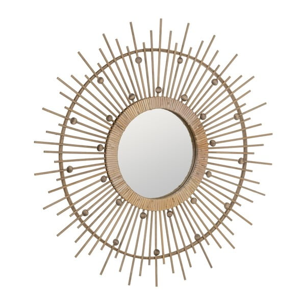 Nástěnné zrcadlo s bambusovým rámem ø 70 cm Sol – Ixia-image-4