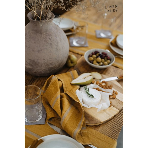 Lněné ubrousky v sadě 2 ks Amber Bronze Stripes – Linen Tales-image-2