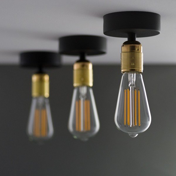 Černé stropní svítidlo se zlatou objímkou Sotto Luce Uno-image-3