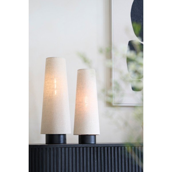 Béžová kovová stolní lampa s textilním stínidlem (výška 42 cm) Howie – Light & Living-image-1