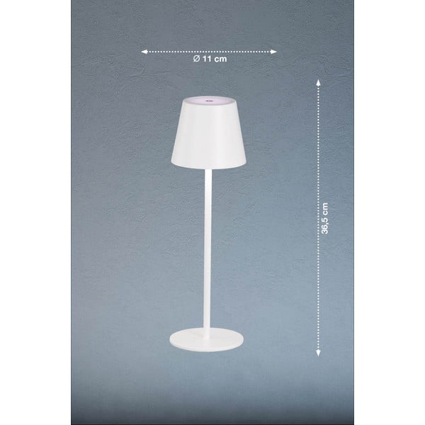 Bílá LED stolní lampa s kovovým stínidlem (výška 36,5 cm) Viletto – Fischer & Honsel-image-1