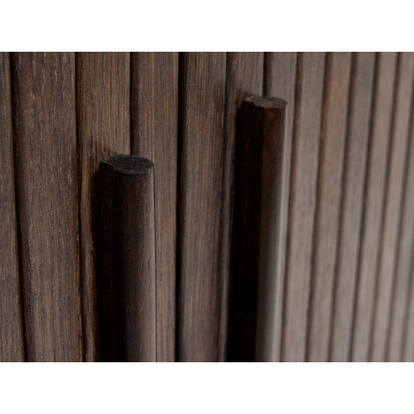 Skříňka v dekoru dubu s posuvnými dveřmi v tmavě přírodní barvě 100x118x40 cm Meta – Unique Furniture-image-4