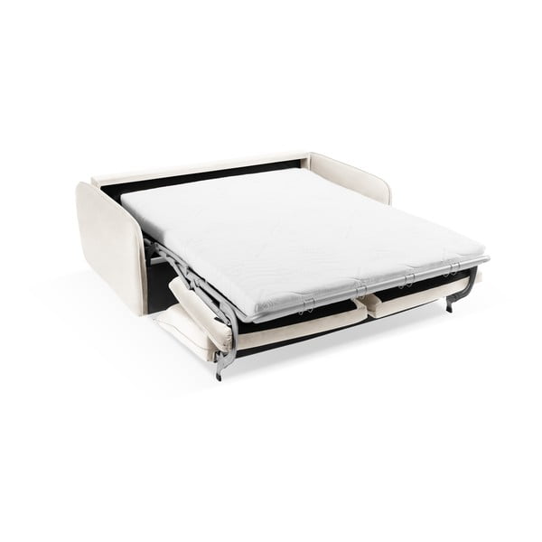 Krémová sametová rozkládací pohovka 214 cm Vienna – Cosmopolitan Design-image-4