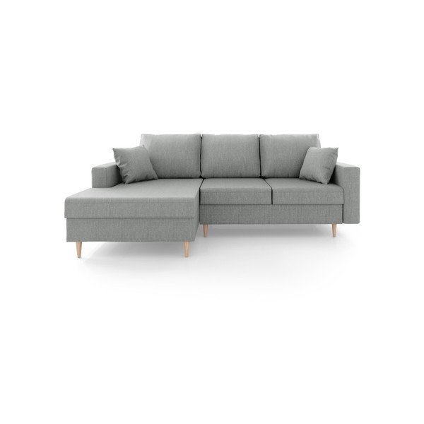 Šedá rozkládací pohovka s úložným prostorem Mazzini Sofas Aubrieta, levý roh-image-3
