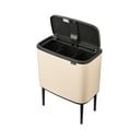 Béžový dotykový ocelový odpadkový koš na tříděný odpad 3x11 l Bo Touch Bin – Brabantia